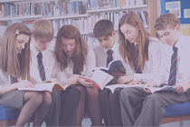 Secondary School children reading