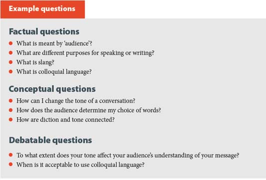 MYP English Language Acquisition questions