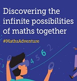 Discovering the infinite possibilities of maths together
#MathsAdventure
A cartoon image of a child playing with a viurtual reality console, they look at a row of numbers